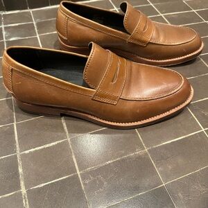 Coach Tan Leather Slip-On Penny Loafers
